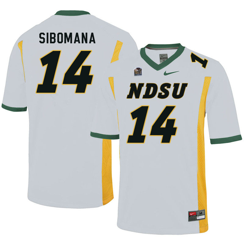 Men #14 Enock Sibomana North Dakota State Bison College Football Jerseys Sale-White
